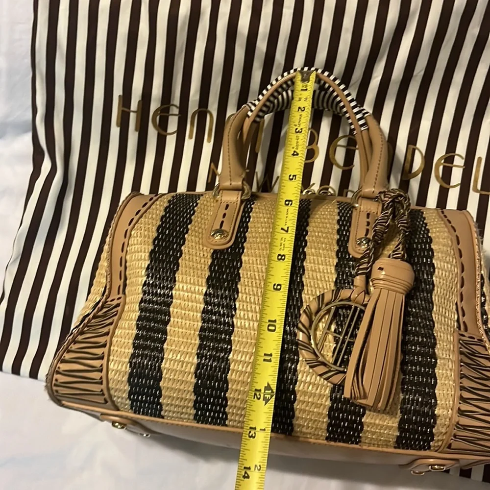 Henri Bendel leather and straw bag - Picture 7 of 11
